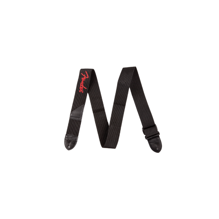 LOGO STRAP BLACK/RED, 2'' FENDER