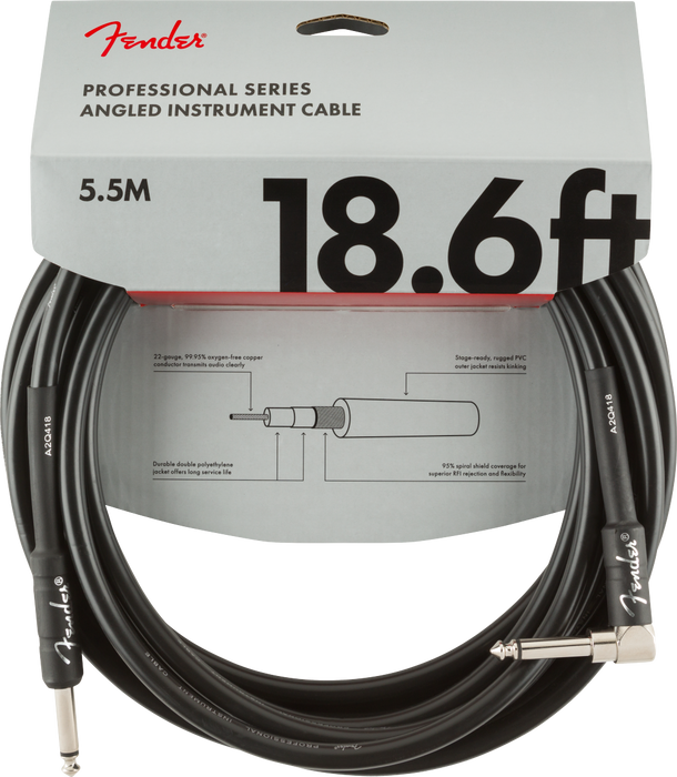 CABLE PROFESSIONAL SERIES ANGLED 18.6FT (5.5M) NEGRO FENDER