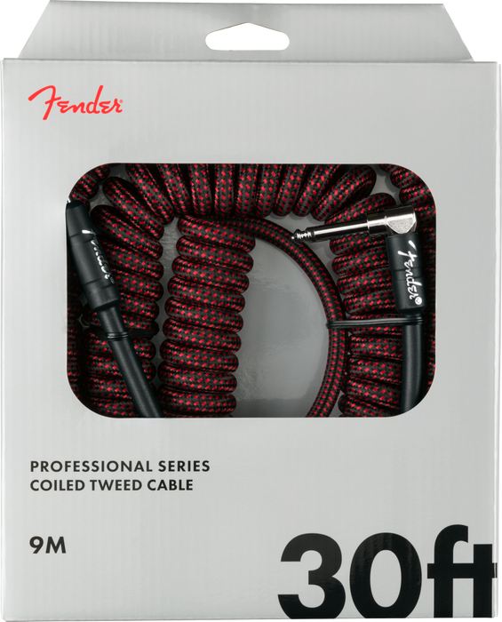 PROFESSIONAL SERIES TWEED COIL CABLES COLOR ROJO NEGRO FENDER