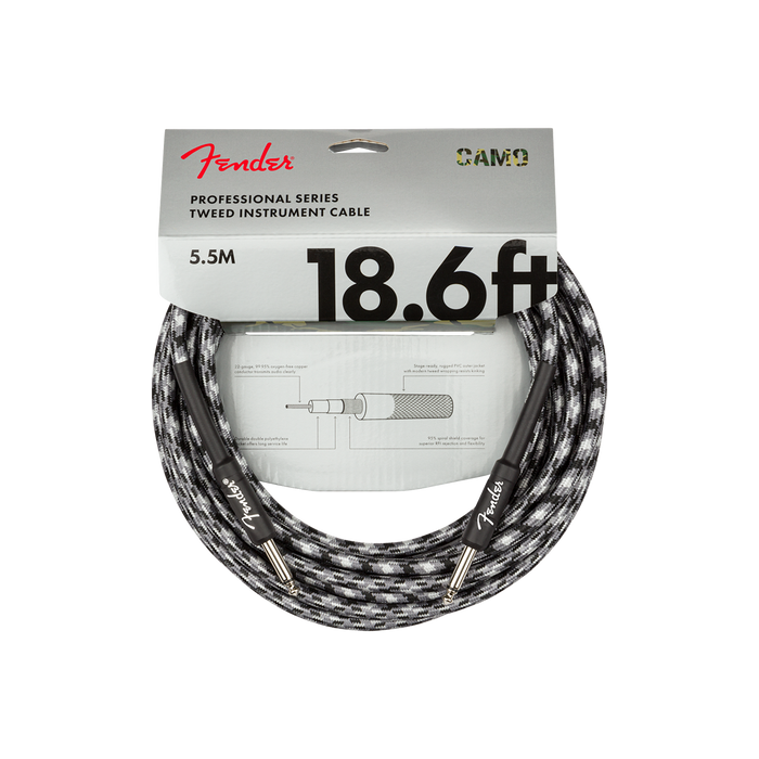 PROFESSIONAL SERIES CAMO INSTRUMENT CABLE 5.5 M COLOR WINTER CAMO FENDER