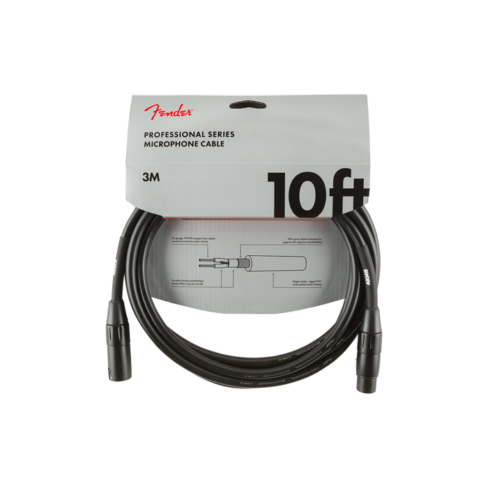 PROFESSIONAL SERIES MICROPHONE XLR CABLE 3M COLOR NEGRO FENDER