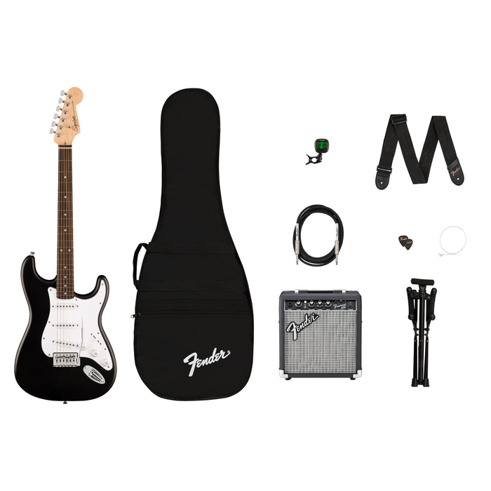 Pack de guitarra eléctrica Stratocaster® de la colección Debut™, color negro, 120 V