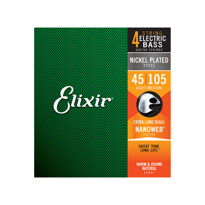 Elixir encordado Nickel Plated bajo eléctrico nanoweb