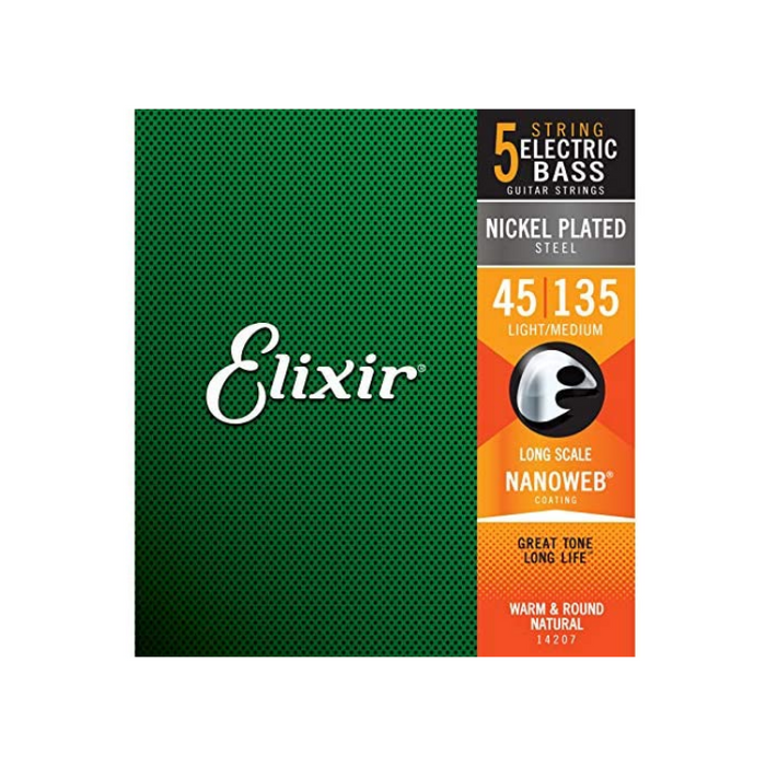 Elixir encordado Nickel Plated bajo eléctrico nanoweb
